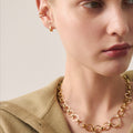 Chain necklace Antifer 10 years in pink gold 18 carats paved with diamonds