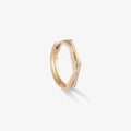 Antifer 2 rows M hoop earring in pink gold paved with diamonds