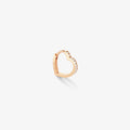 Heart hoop earring in 18-carat pink gold with diamond-paved