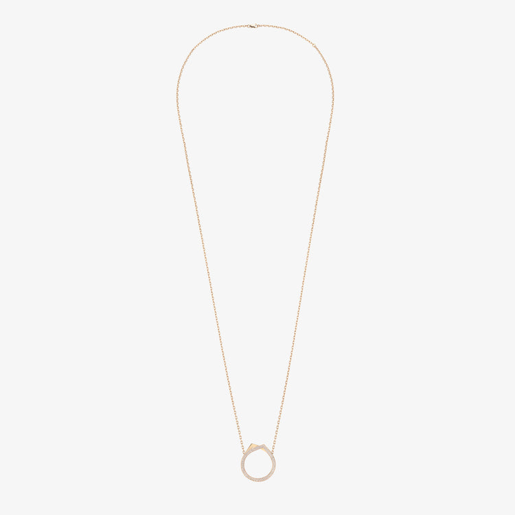 Antifer 10 years pendant in pink gold 18 carats paved with diamonds