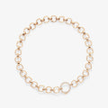 Chain necklace Antifer 10 years in pink gold 18 carats paved with diamonds