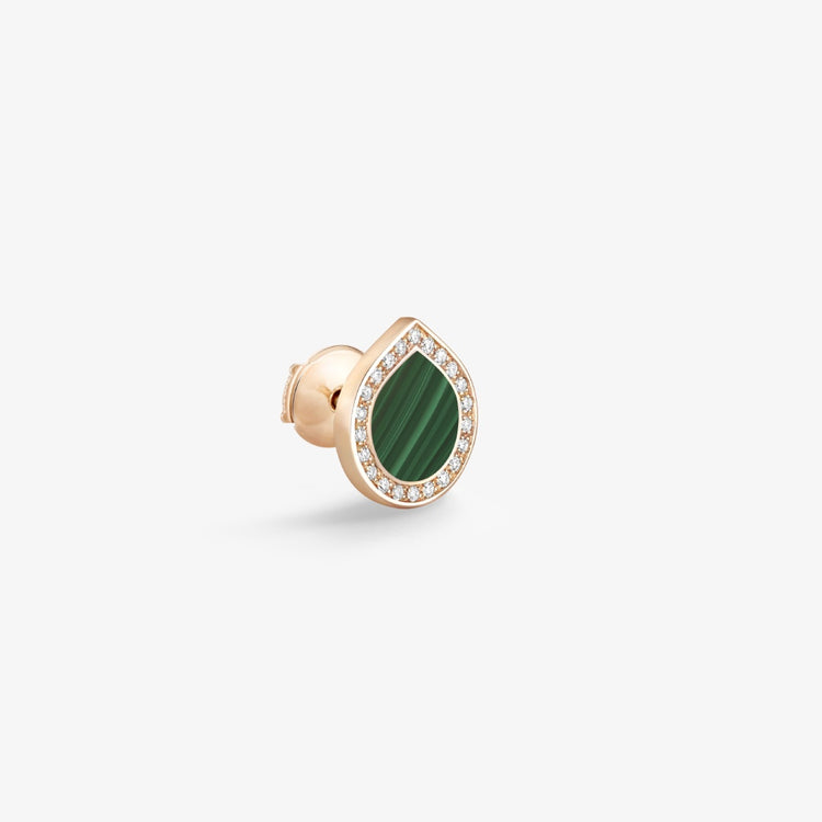 Antifer Chromatic Malachite earring in pink gold paved with diamonds