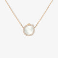 Antifer Chromatic Mother of Pearl Pendant in pink gold paved with diamonds