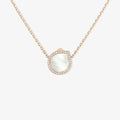 Antifer Chromatic Mother of Pearl Pendant in pink gold paved with diamonds