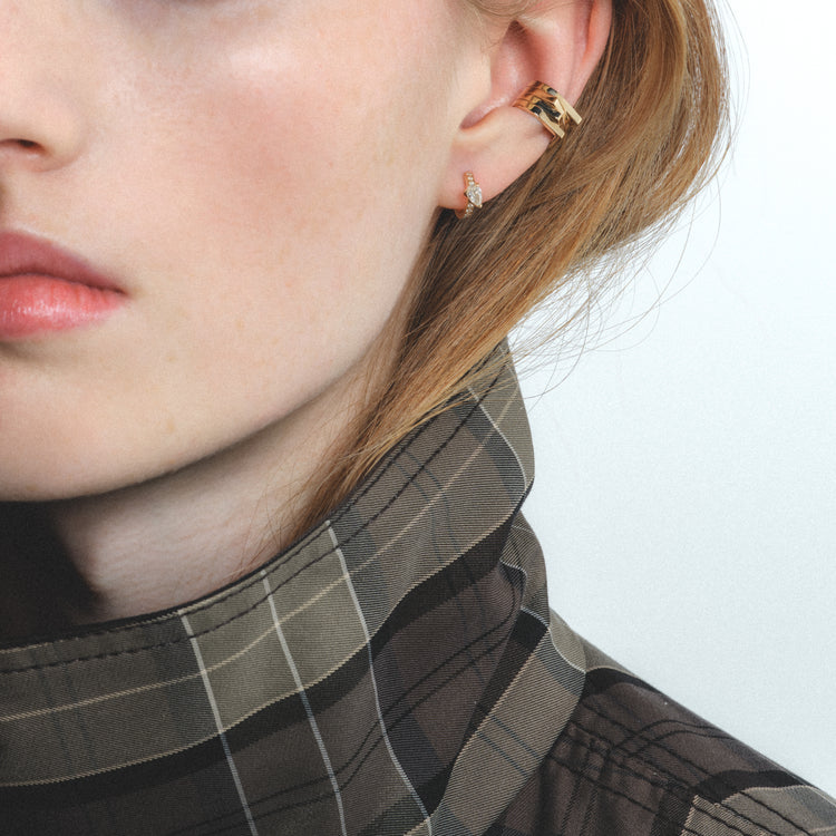 Créole Serti sur Vide sertie d'1 diamant