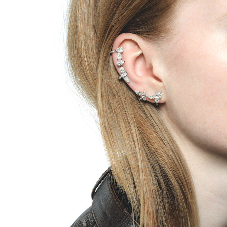 Clip d'oreille Serti sur Vide serti de 6 diamants