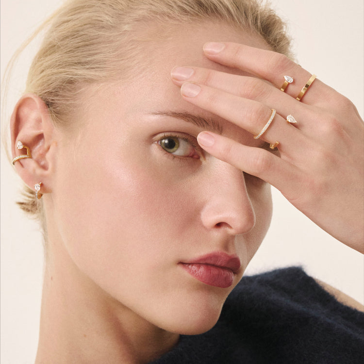 Serti sur Vide earcuff set with 1 diamond