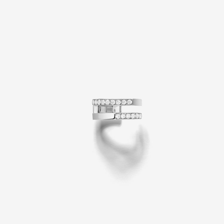 Antifer earcuff in white gold paved with diamonds