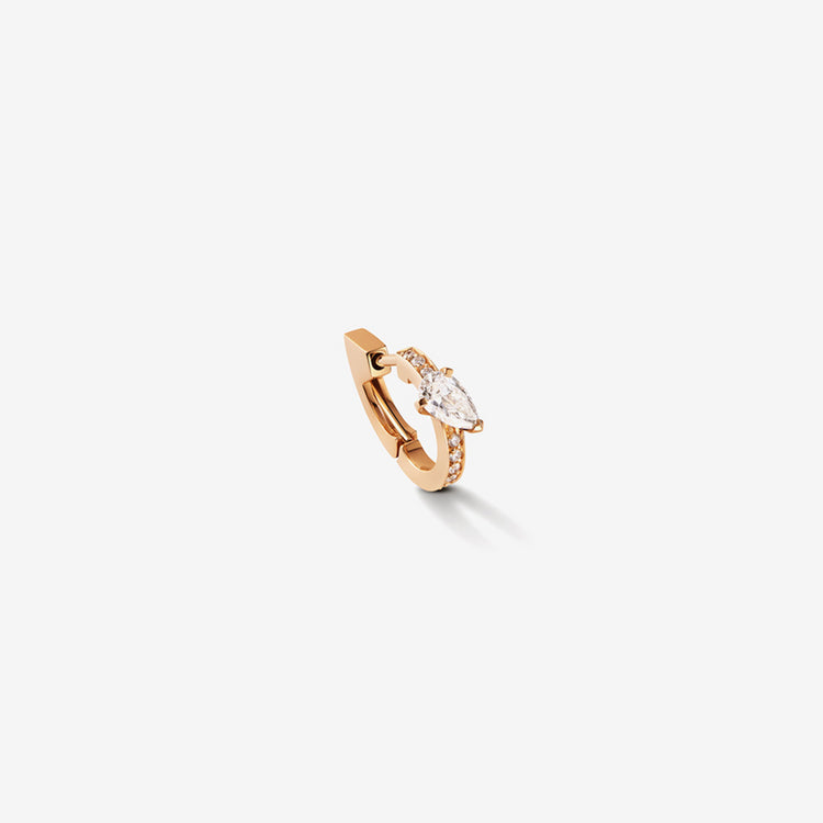 Serti sur Vide earring in pink gold