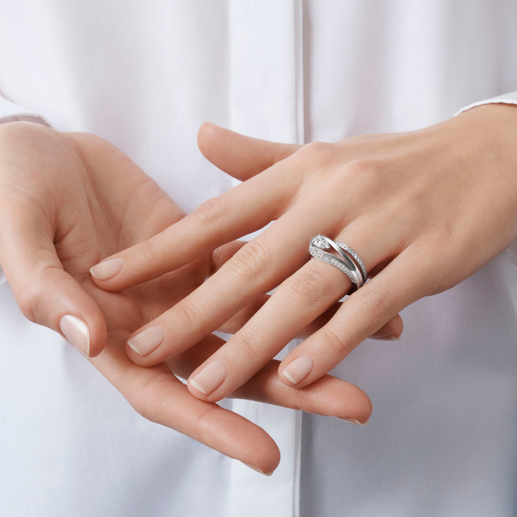 Bague Serti Inversé serti d'1 diamant