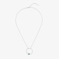 Serti sur Vide pendant set with 2 diamonds and 1 emerald