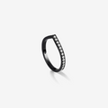 1 row ring in black gold 18 carat paved with diamonds