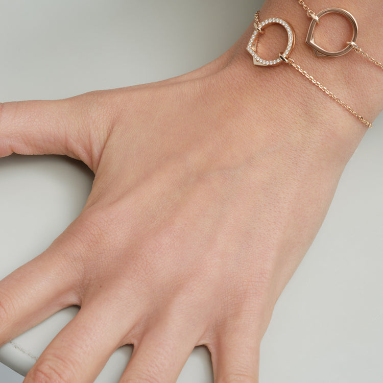 Antifer chain bracelet in pink gold