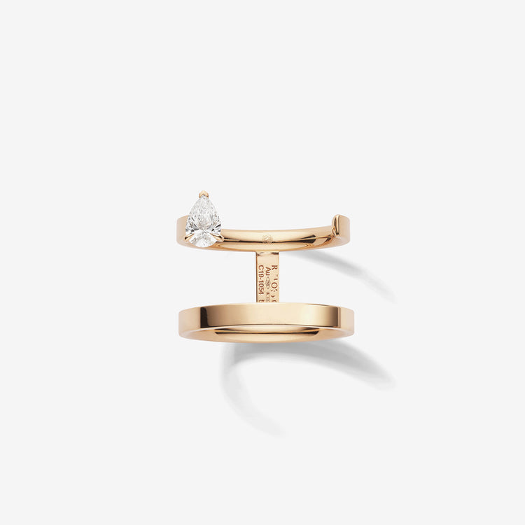 Serti sur Vide ring in pink gold