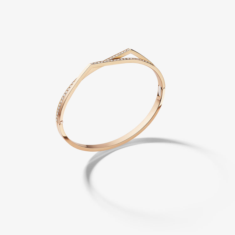 Antifer bracelet in pink gold paved with diamonds