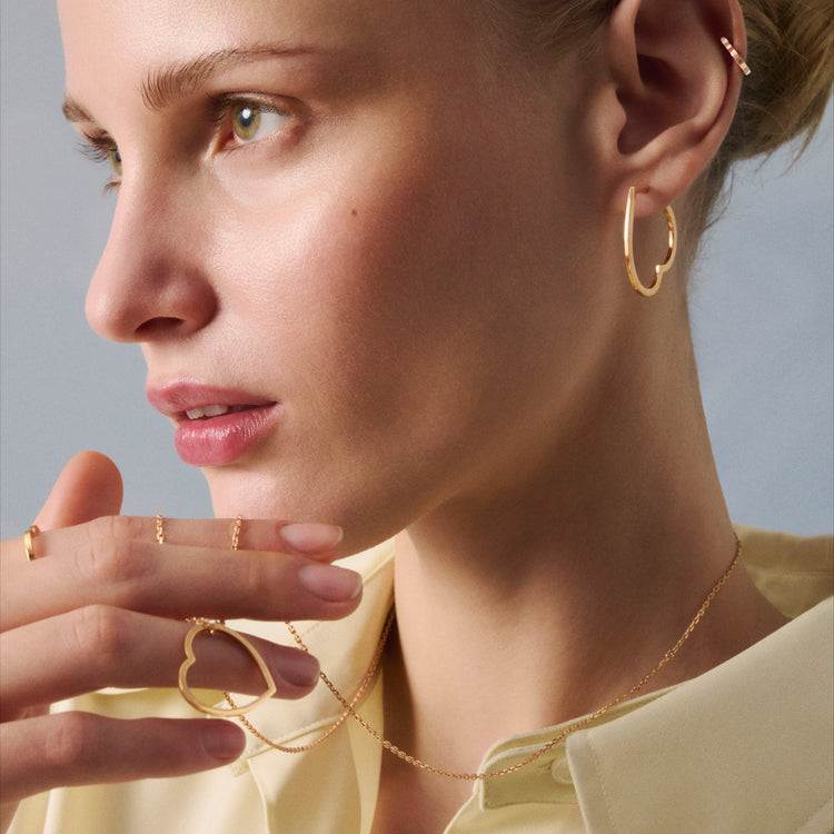 Heart hoop earringin 18-carat pink gold