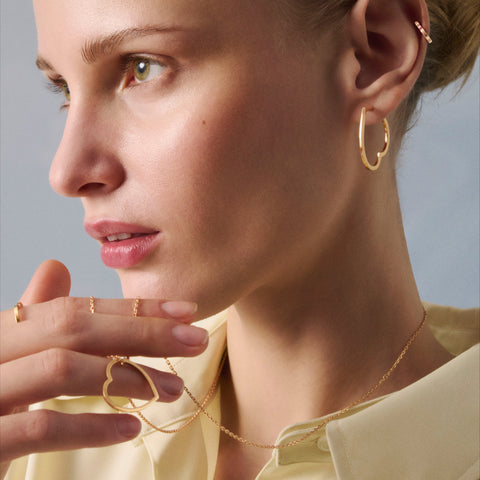 Heart hoop earringin 18-carat pink gold