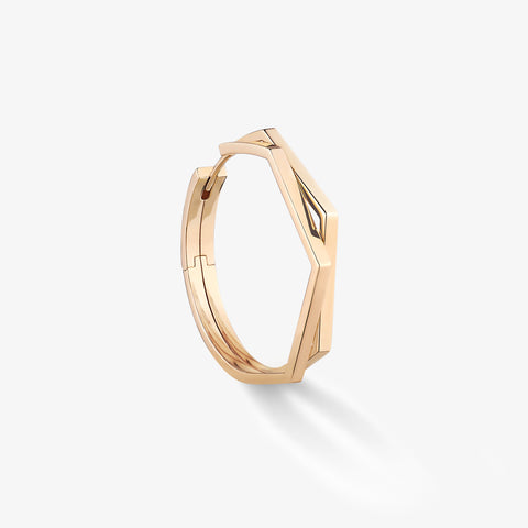 Antifer 2 rows L hoop earring in pink gold