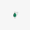 Serti sur Vide earring set with 1 diamond and 1 emerald