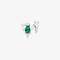 Serti sur Vide earring set with 2 diamonds and 1 emerald