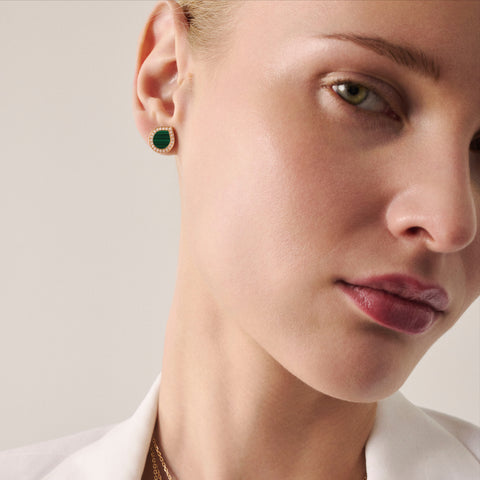 Antifer Chromatic Malachitel earring in pink gold paved with diamonds