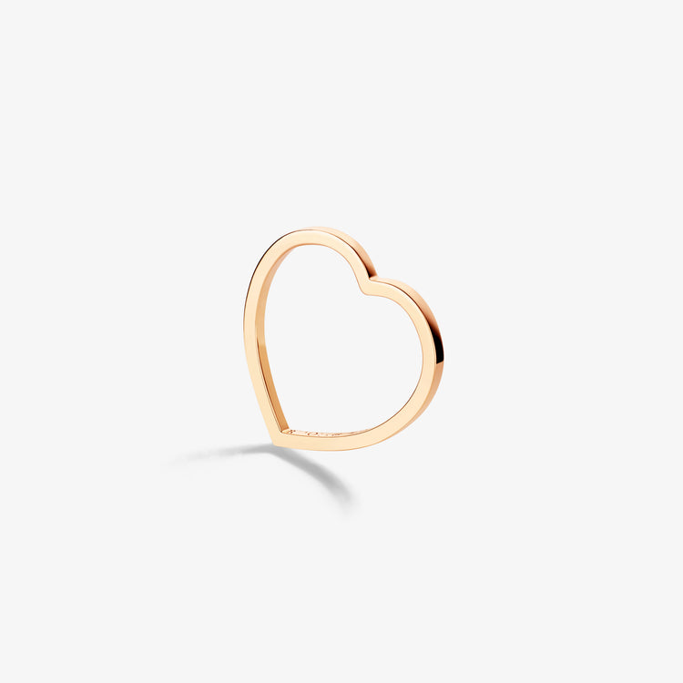 Heart hoop earringin 18-carat pink gold