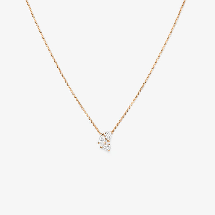 Serti sur Vide pendant set with 3 diamonds