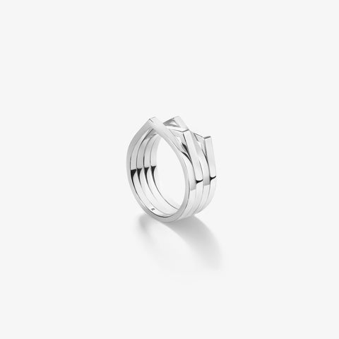 Bague Antifer 4 rangs en or blanc