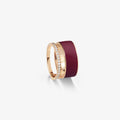 Berbere Chromatic Burgundy lacquer ring in pink gold paved with diamonds