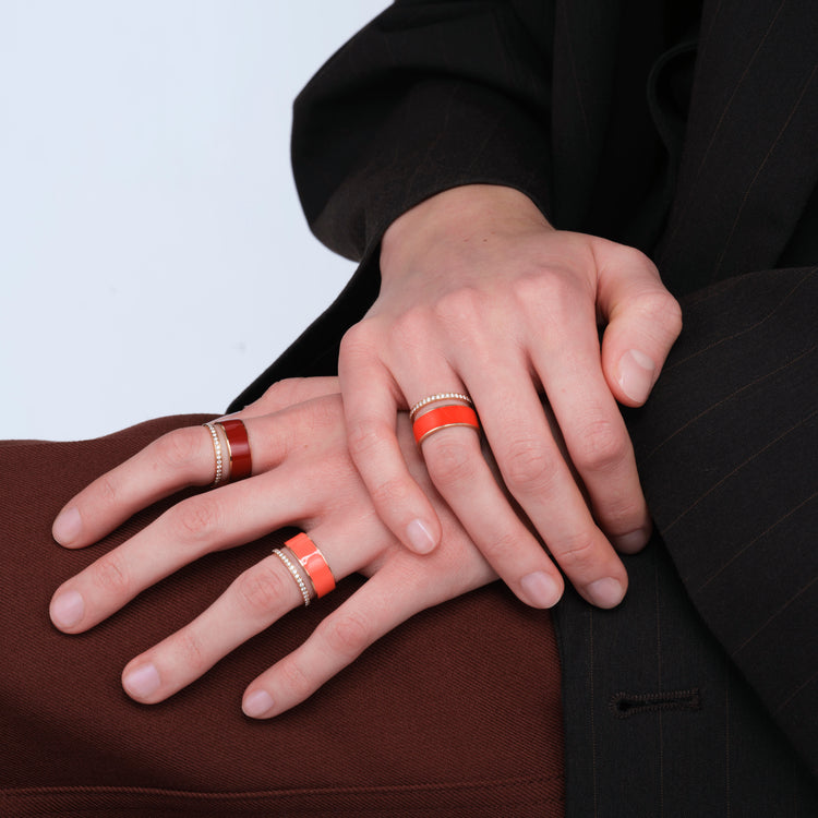 Bague Berbere Chromatic laque Rouge