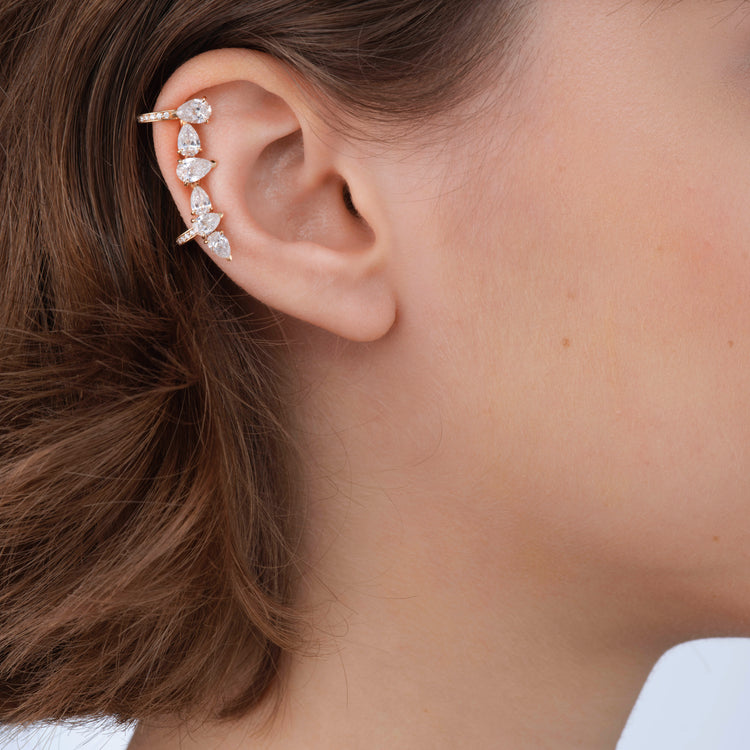 Clip d'oreille Serti sur Vide serti de 6 diamants