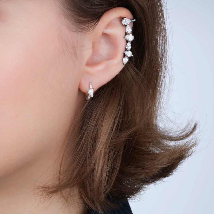 Clip d'oreille Serti sur Vide serti de 6 diamants
