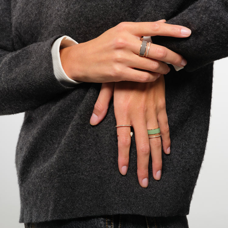 Berbere Chromatic Sage-green lacquer ring