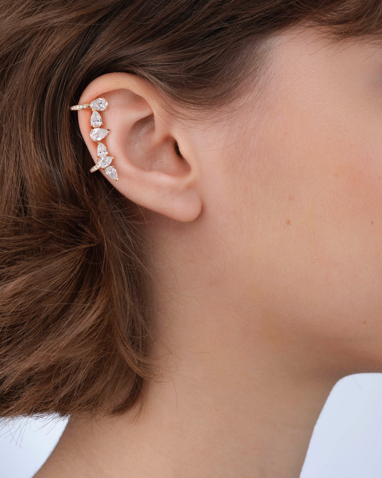 Clip d'oreille Serti sur Vide serti de 6 diamants