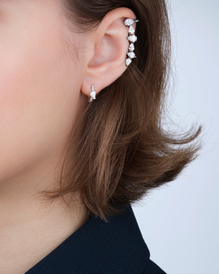 Clip d'oreille Serti sur Vide serti de 6 diamants