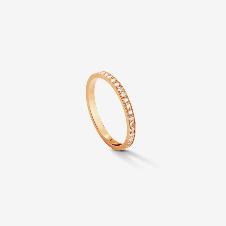 Berbere ring in pink gold paved with diamonds