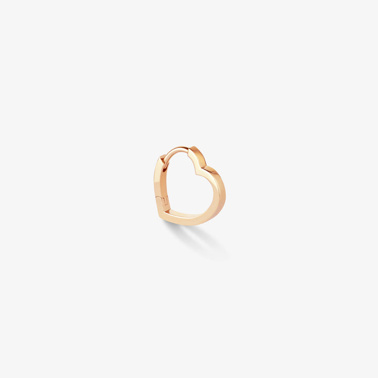 Heart hoop earringin 18-carat pink gold