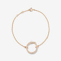 Antifer chain bracelet in pink gold paved with diamonds