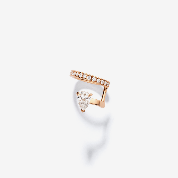 Serti sur Vide earcuff set with 1 diamond