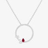Serti sur Vide pendant set with 2 diamonds and 1 ruby