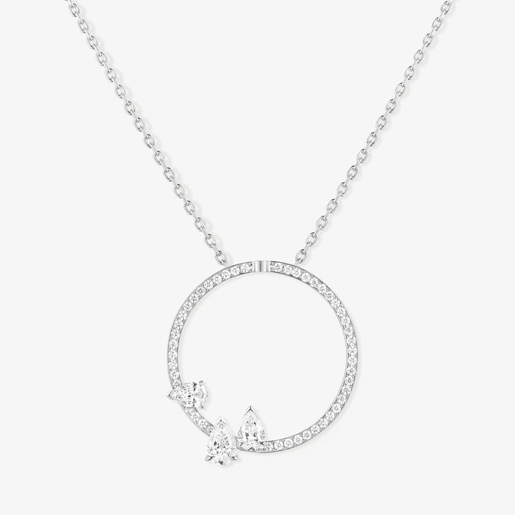 Serti sur Vide pendant set with 3 diamonds