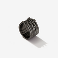 Antifer 8 rows ring in black gold paved with diamonds
