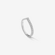1 row ring in white gold 18 carat paved with diamonds
