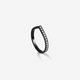 1 row ring in black gold 18 carat paved with diamonds