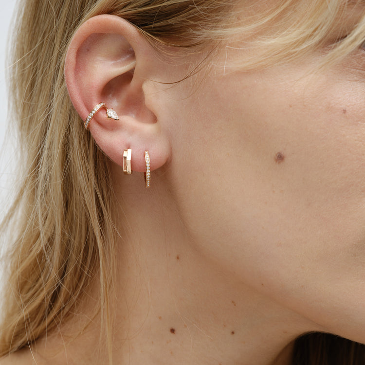 Antifer 2 rows earring in pink gold