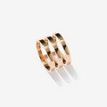 Berbere 3 rows ring in pink gold