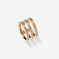 Berbere 3 rows ring in pink gold paved with diamonds