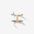 Serti sur Vide ring in pink gold paved with diamonds